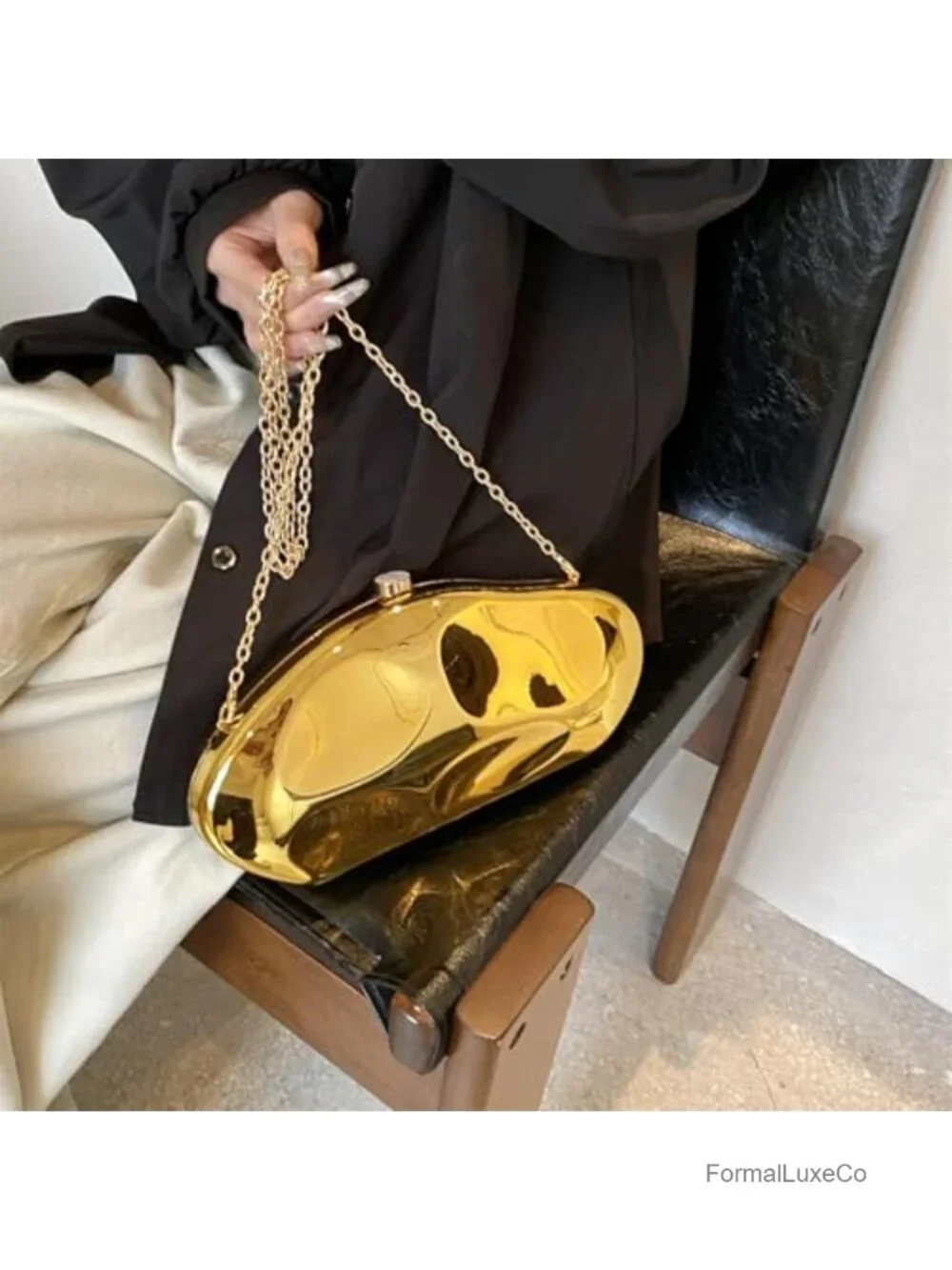 Acrylic Clutch for Women Evening Bag Irregular Shell Handbag Party Wedding